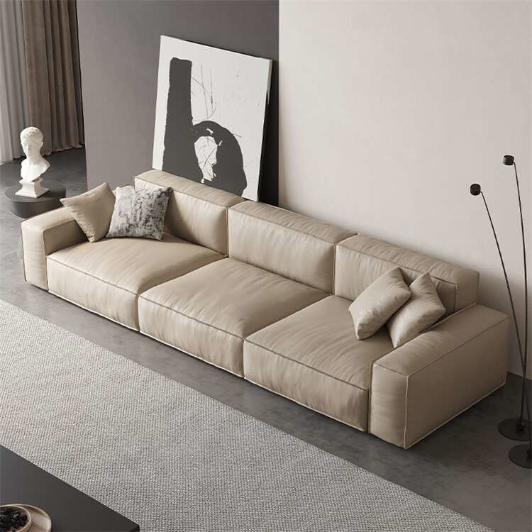 Solid Wood Plywood Living Room Sofas Couches Leather Cover
