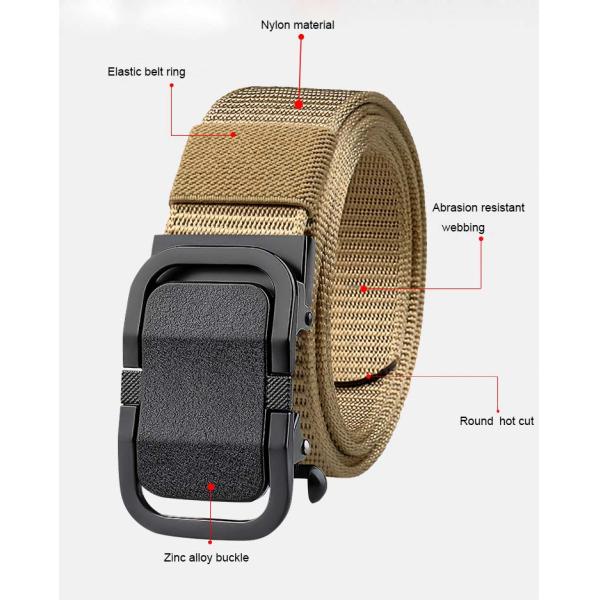Dansky Automatic Metal Buckle Belt Nylon Webbing Men Waist Outdoor Waist Belt Tactical Belt for Men