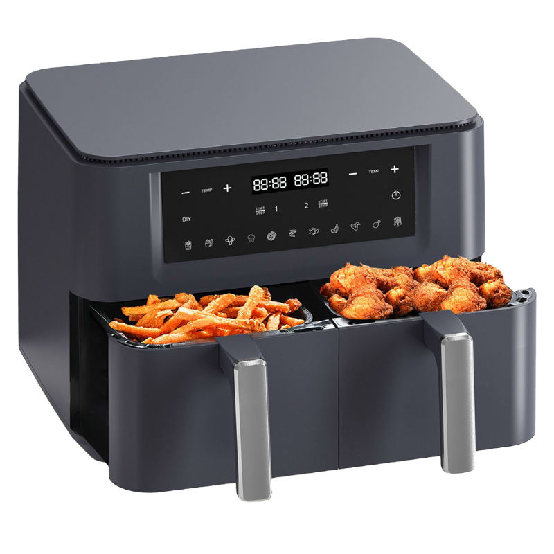 9L 2000W Smart Air Fryer Digital Double Basket With Visible Window