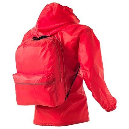 Rain Jacket Backpack Promotional 190t Polyester With Custom Logo Packable Jacket Backpack