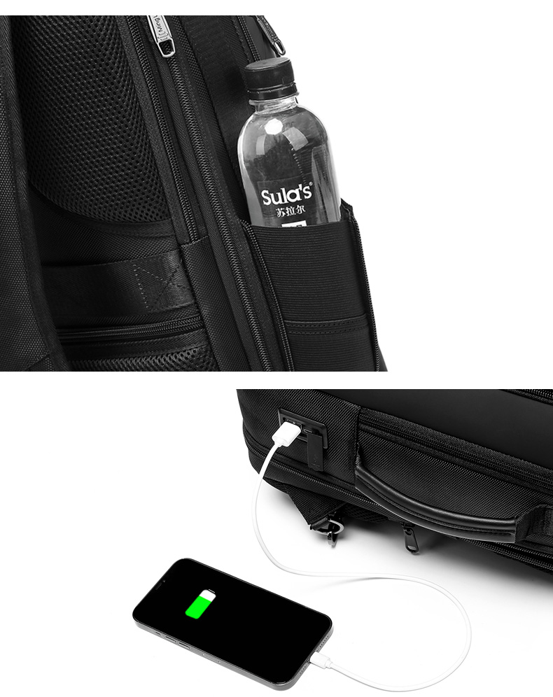 High quality wholesale expandable men customized business travel waterproof backpack laptop backpacks