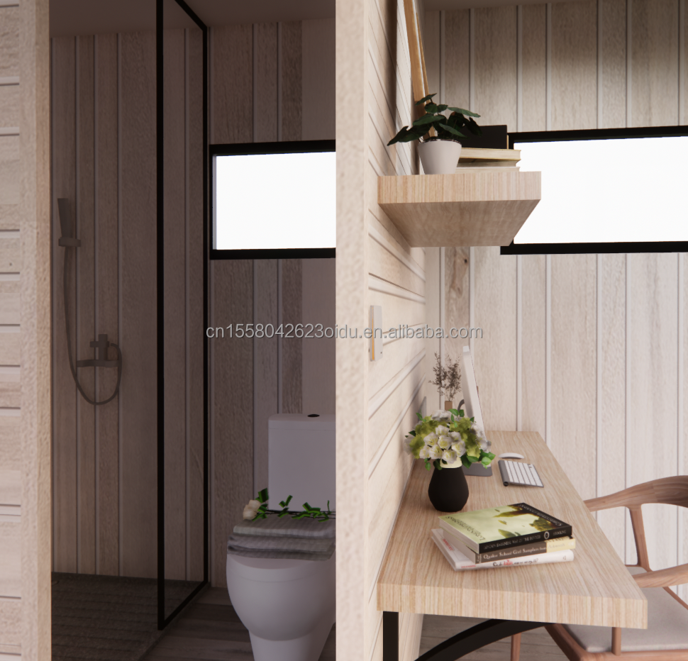 Family Living Wooden Floor 20ft Seashore Holiday Special Shaped House with Customized Color and Fast Installation