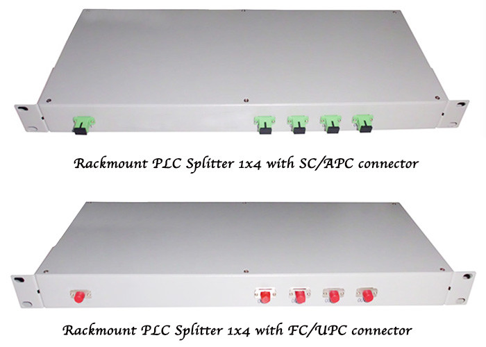 1x4 Fiber Optic Splitter Patch Panel / 1*4 Rack Mount PLC Splitter 1U 19'' For Fiber Optic Cabinet