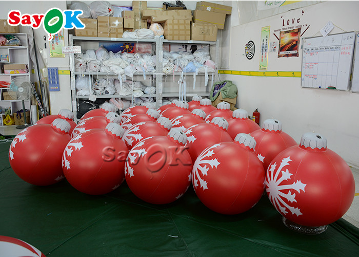 0.6m Small Xmas Ornaments PVC Inflatable Balls Outdoor Hanging Decorated Ball