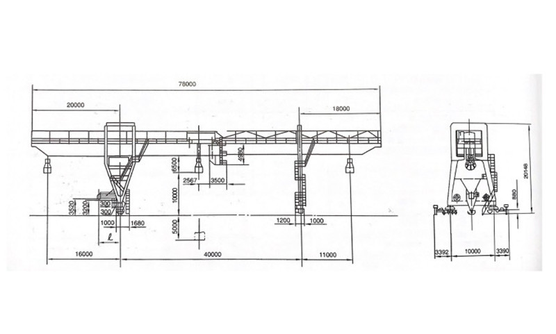70 ton Load And Unload Double Beam Eot Bridge Gantry Crane