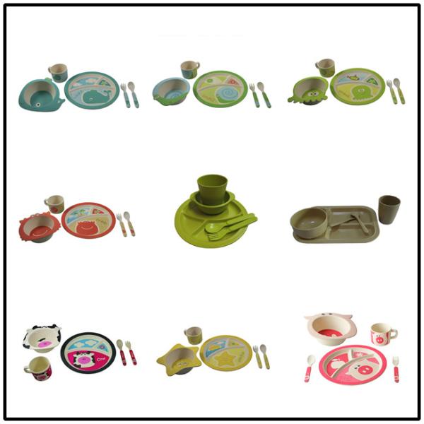 BIO-DEGRADABLE BAMBOO FIBER KIDS DINNERWARE, DISHWASHER SAFE, HEALTHY,