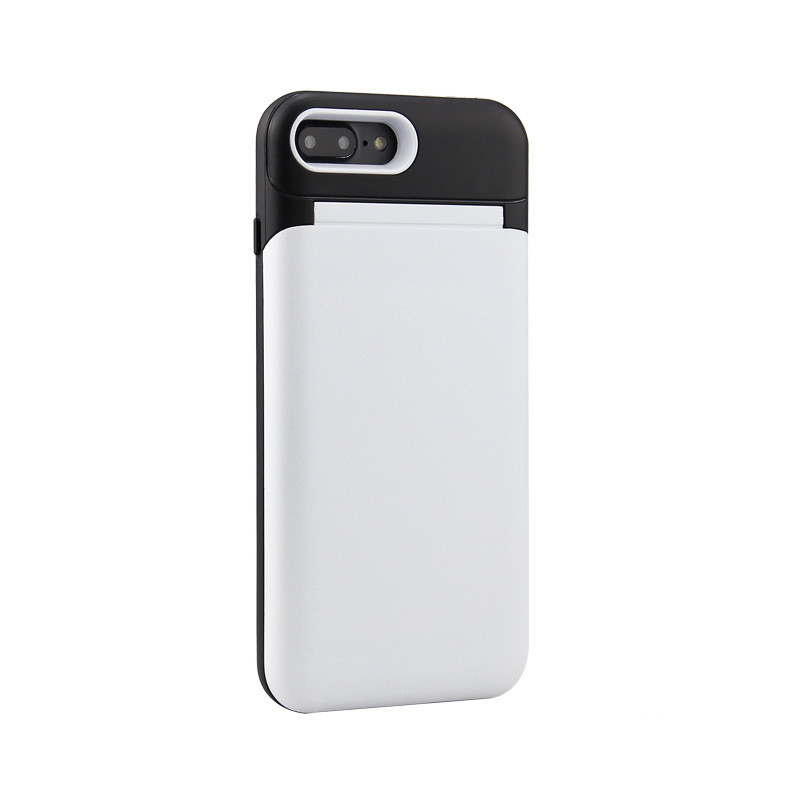 TPU PC 2 in 1 pink card slot phone case with a mirror for iphone X 6splus 7plus