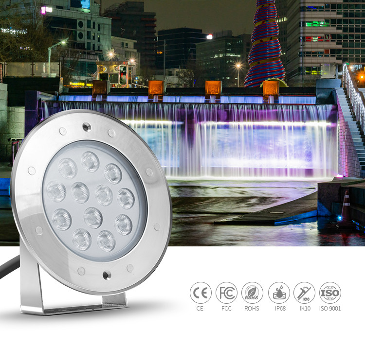 IP68 Waterproof Underwater Led Spotlight 12V 12W SS316L Material 2 Years Warranty