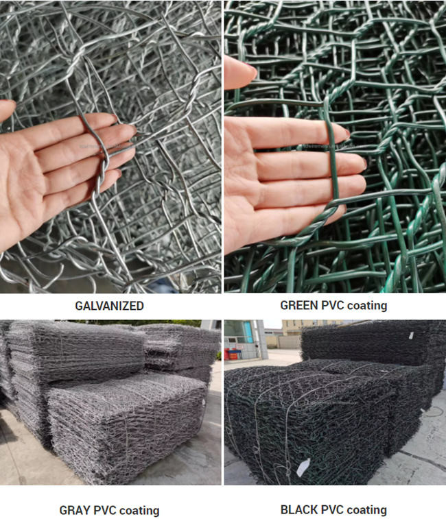 3mm Gabion Mesh Baskets Heavy Duty Triple Twisted Hexagonal Woven Galvanized Steel