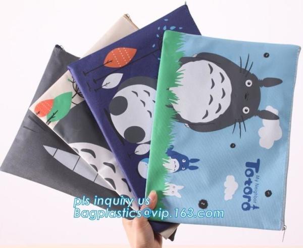 Stationery A4 Paper Waterproof Office Zipper File Bag, Office Stationery Bright