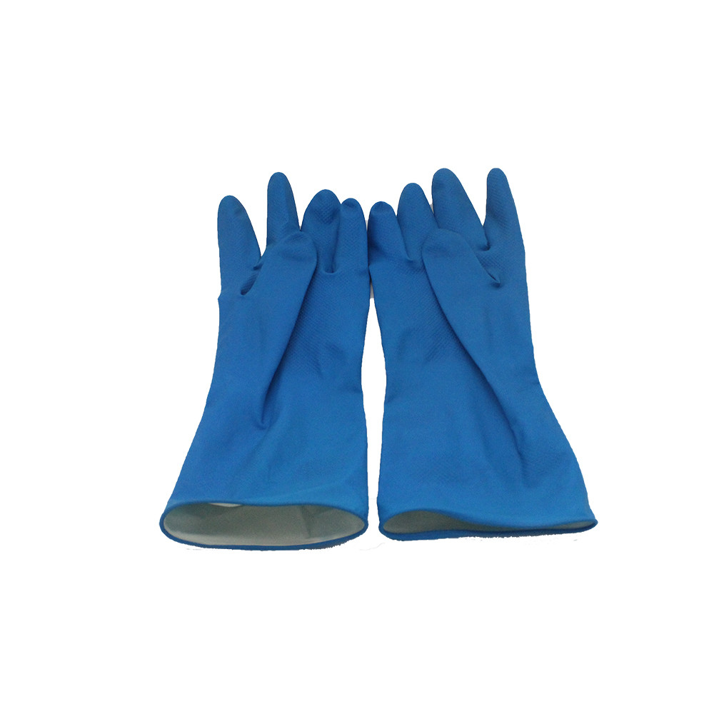 Cotton Flocklined Latex Household Rubber Gloves Durable Excellent Strength