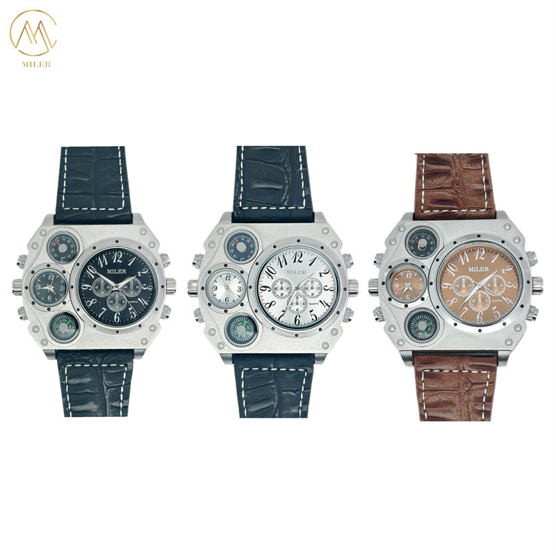 Miler777 Top Brands Men Quartz Watch Luxury Unique Design Multifunction Movement Watch