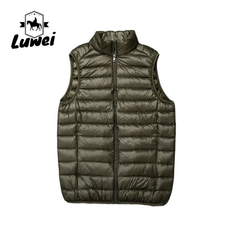 Customized Knit Casual Winter Large Size Polyester Utility Light Compression Cotton Slim Men Vest with Pockets