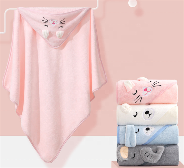 Customized Children's Bathrobe Set Soft and Absorbent Hooded Towels for Babies