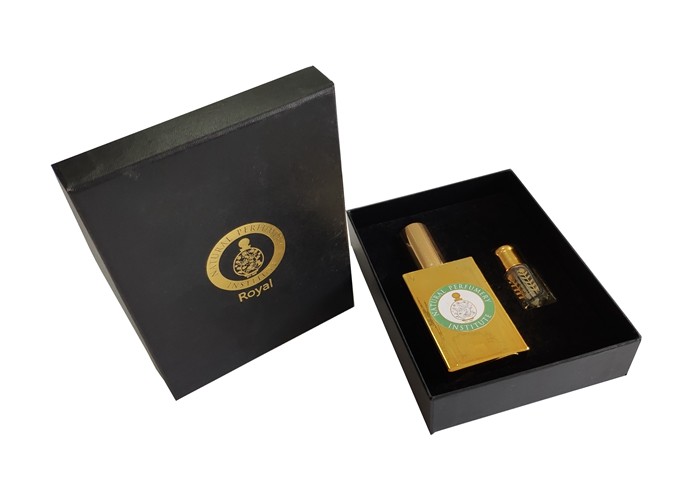 Small Black Lid And Base Boxes Eva Foam For Holding Perfume Bottle