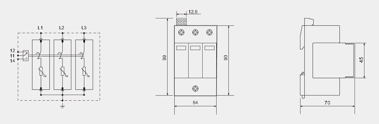 AC 275V Power Surge Protection Device Three Phase Surge Protector Power Supply