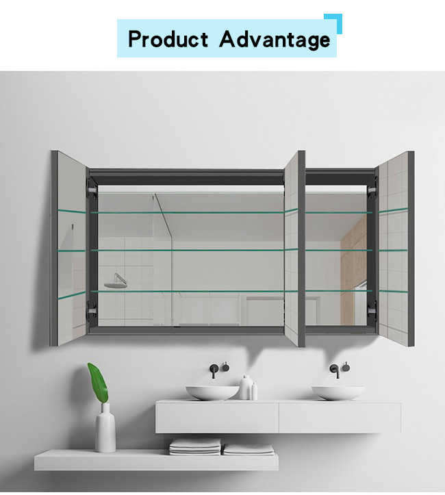 New Style Bathroom Mirror 800mm Aluminum Alloy Frame