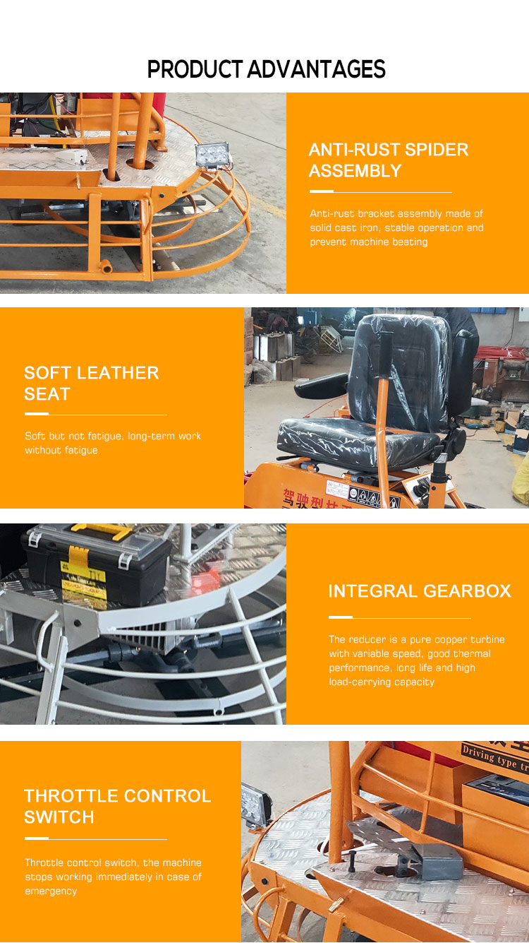 17.06 24.0 Power Helicopter Ride On Trowel for Double Power Concrete Finishing Machine