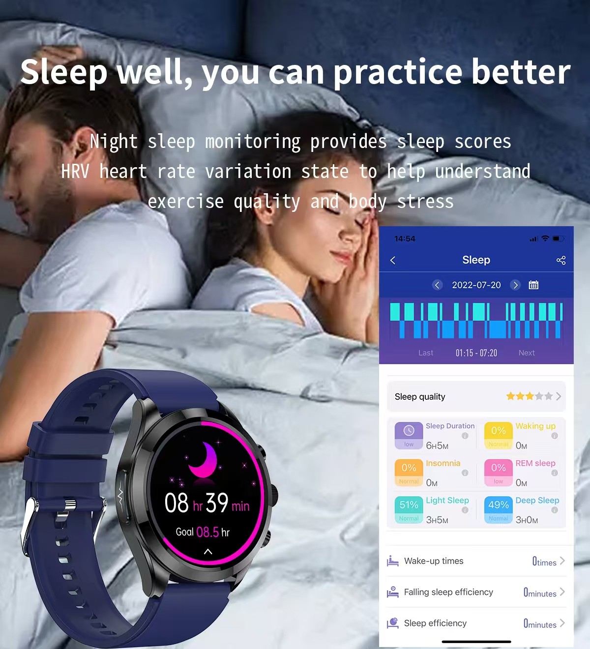 ET440 Health Monitoring Smart Watch Body Temperature Blood Pressure Sleep Monitoring
