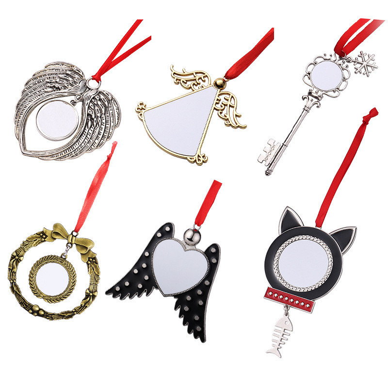 Sublimation Christmas Key Pendant Blanks Snowflake Ornament Metal Christmas Decorations