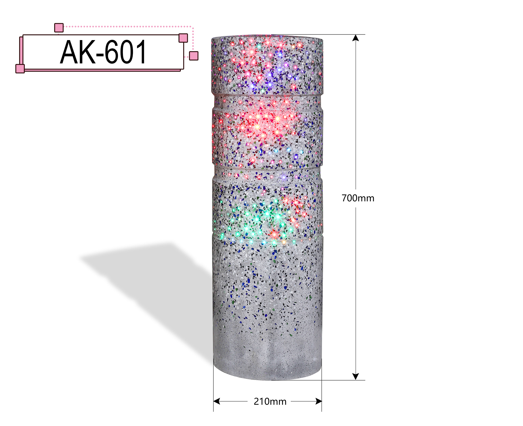 LED Granite Dura Art Stone Bollards Shinning Stone Ball Blocker Light Our Lives