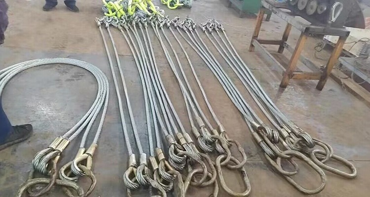 Lifting Eye Type Flat Eye DNV 2.7-1 Standard Stainless Steel Cable Wire Rope Sling 4 or 5 Legs for Offshore Container Orange