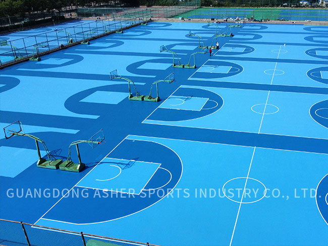 Thermoplastic SPU Flooring Outdoor Rubber Bright Surface Cement Base