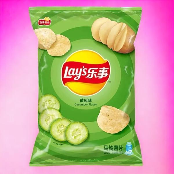 Lay's cucumber Flavor Chips - 70 g Packs, 22 -Count Wholesale Case- Asian Snack