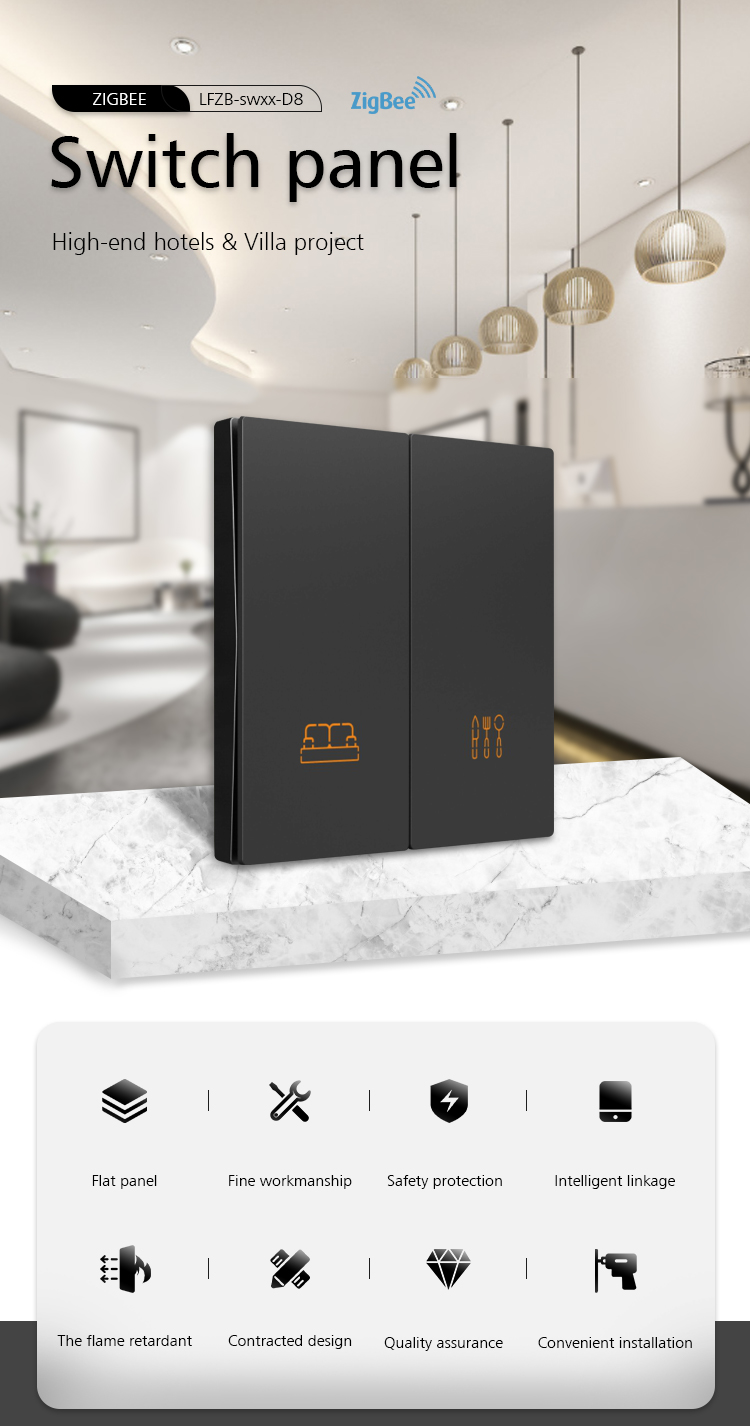 4 Gang Zigbee Smart Wall Switch Wireless Remote Phone Control