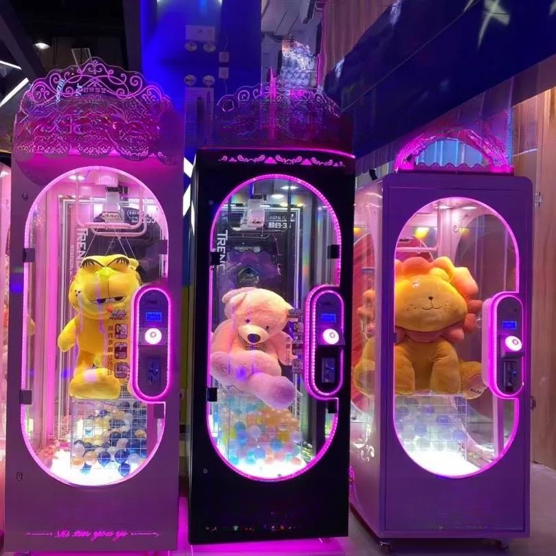 Dreamland factory coin operated cut ur prize vending machine bill acceptor ICT pink date big toys game machine