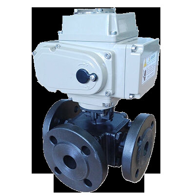 Electric Cast Steel Three-Way Ball Valve Three-Way Configuration for Complex Flow Control