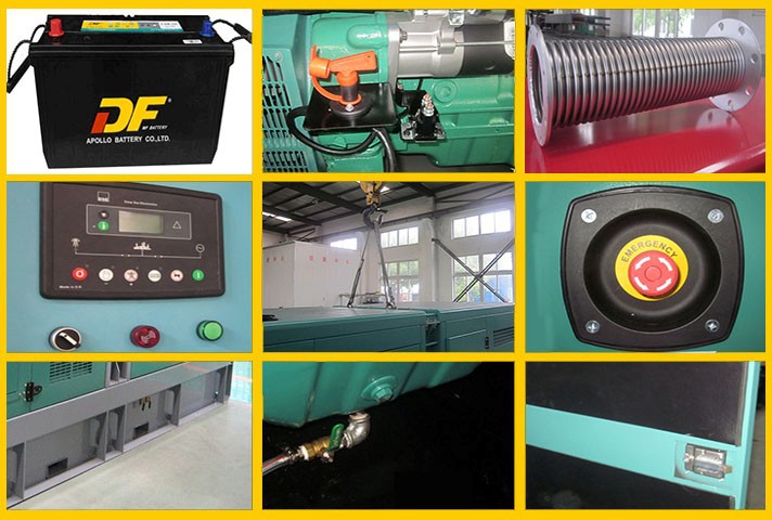 Noiseless water cooled 220KW/275KVA Industrial Diesel Generators with CHINT MCCB