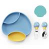 Buy cheap Navy Blue 4pcs Baby Silicone Feeding Set Childrens Silicone Plates from wholesalers