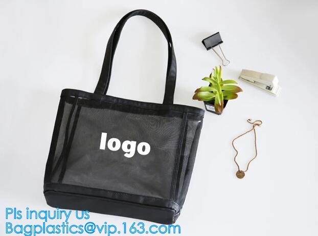 Mesh Beach Bag Shopping Bag Shoulder bag handbags, Mesh Beach Women Handbags, Mesh Tote Beach Bag Handbag With Large Poc