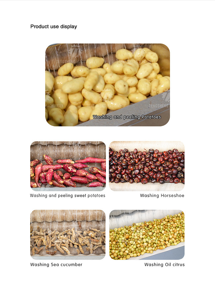 180KG Potato cleaning and peeling machine brush cleaning machine automatic discharge roller peeling machine