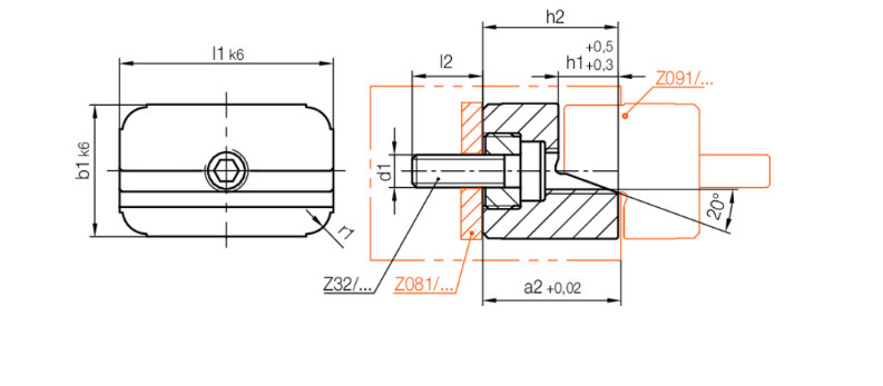 HASCO Female 1.2343 Mould Lifter Machine Tool Parts Round Taper Interlocks Locating Block