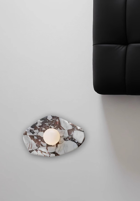 Modern simple marble creative wall lamp Italian bedroom entrance staircase study stone wall lamp