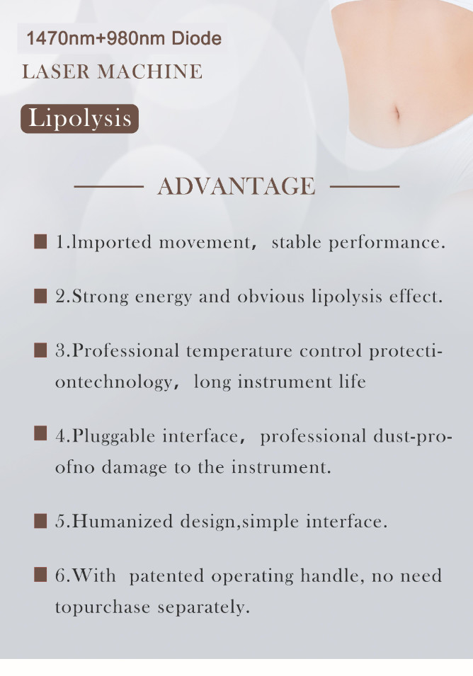 1470nm 980nm Diode Laser Hemorrhoids Treatment Liposuction Body Slimming Machine