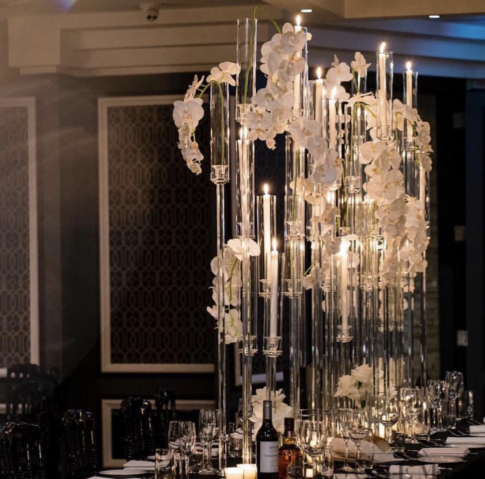 Hot selling Tall crystal candelabra for wedding table centerpieces