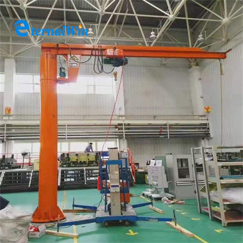 1 ton 2ton 3 ton Free Standing 360 Degree Column Swing Jib Cranes With Electric Hoist
