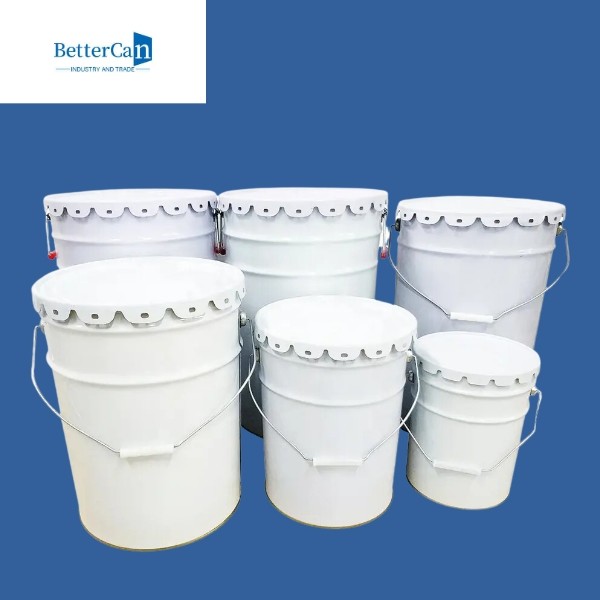 Tinplate 5 Gallon Paint Pails , 20L Metal Bucket With Lid
