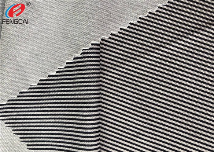 Breathable 4 Way Lycra Stripe Print Weft Knitted Fabric For Swimming Trunks