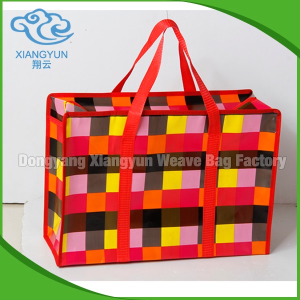 50cm Large PP Woven Shopping Bag Coating Pp Woven Bag With Long Handle