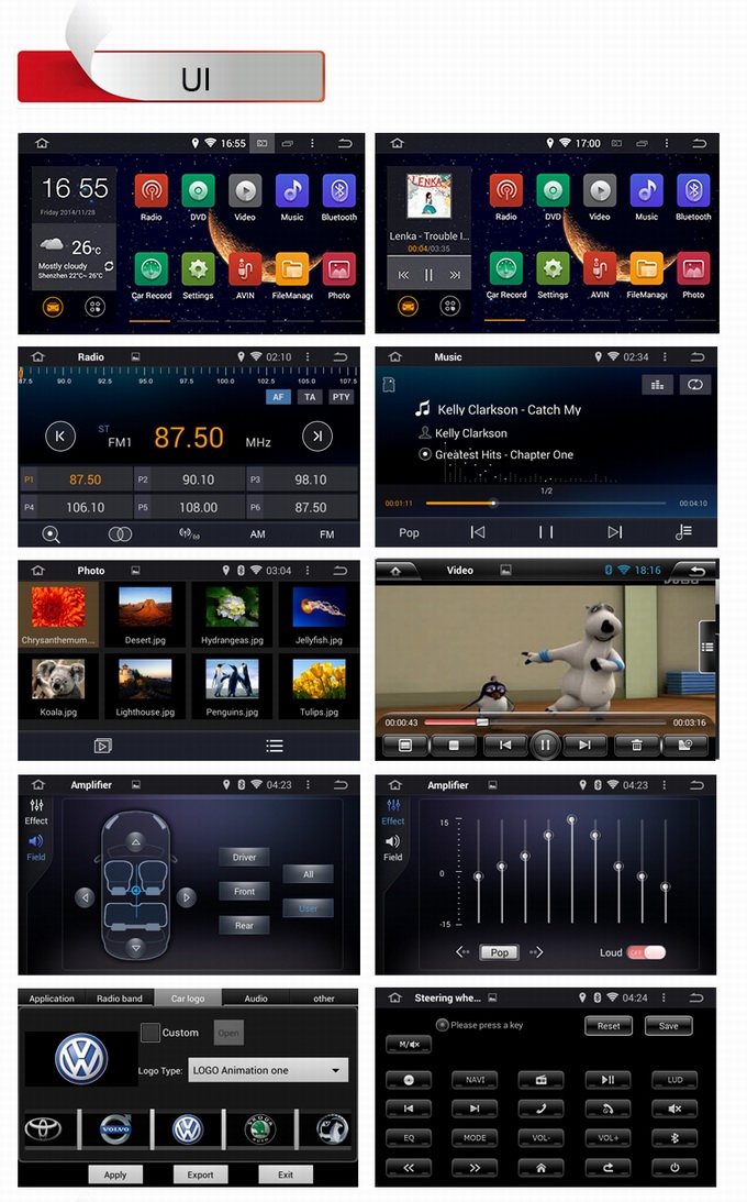 Ouchuangbo Pure Android 4.4 DVD Radio Stereo Bluetooth USB for Volkswagen Golf MK5 /Caddy