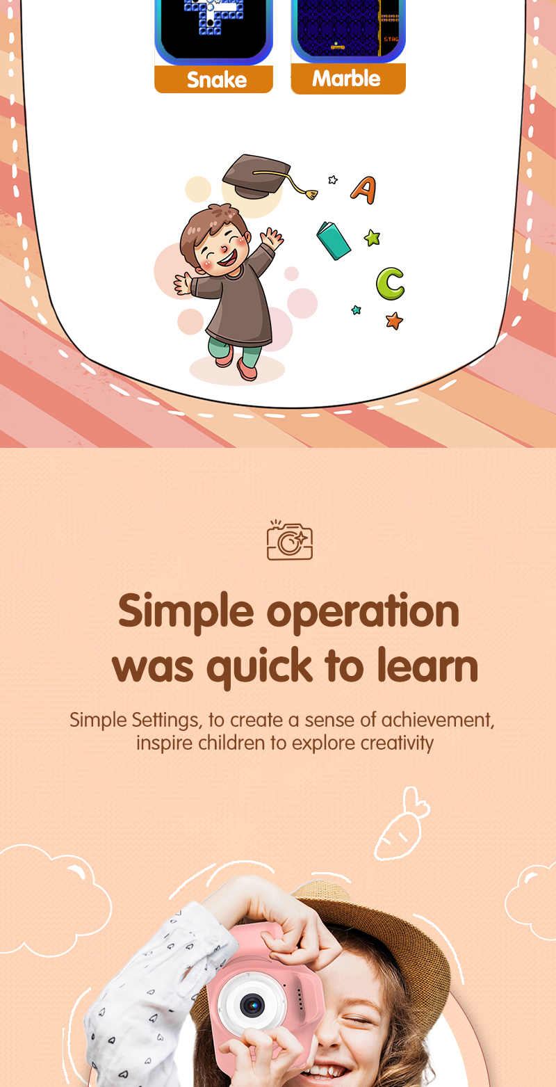 X11S Mini Dual Lens Kids Camera 1080P Bunny Cartoon Children Camera Adorable Toy Kids Selfie Digital Camera As Gift Prize