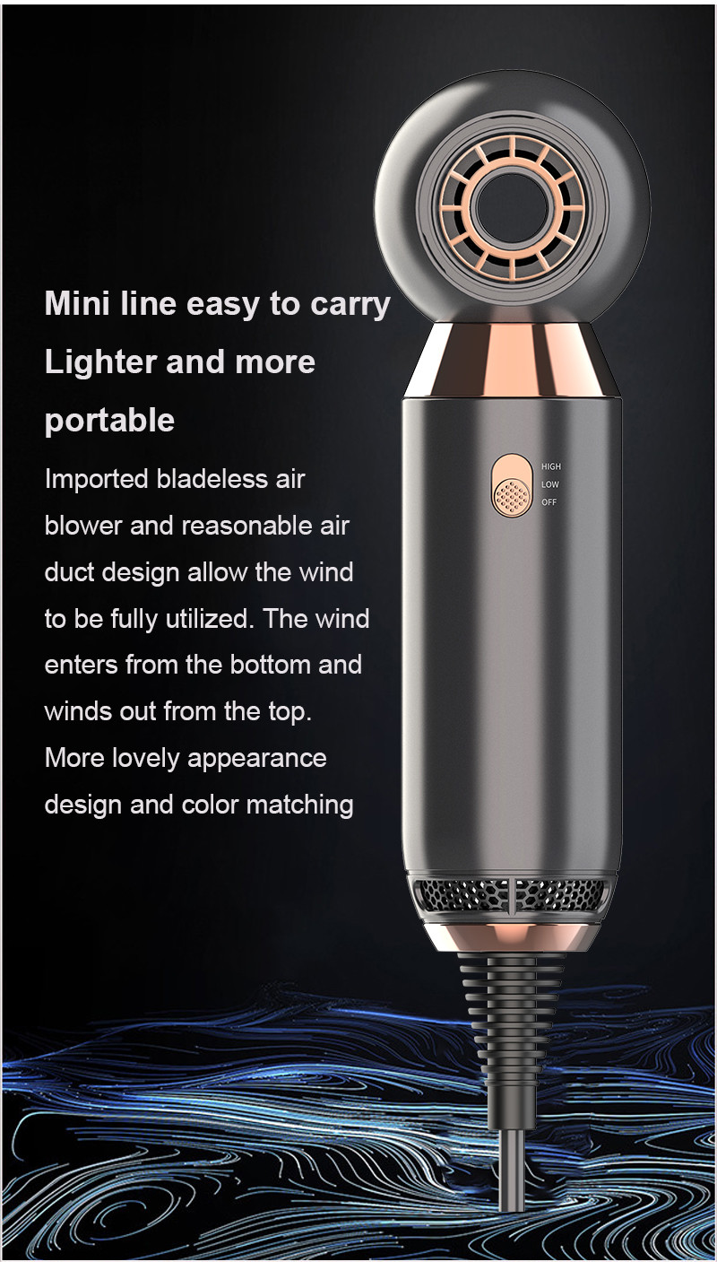 Professional Salon 20*5cm Portable Hair Blow Dryer For Camping