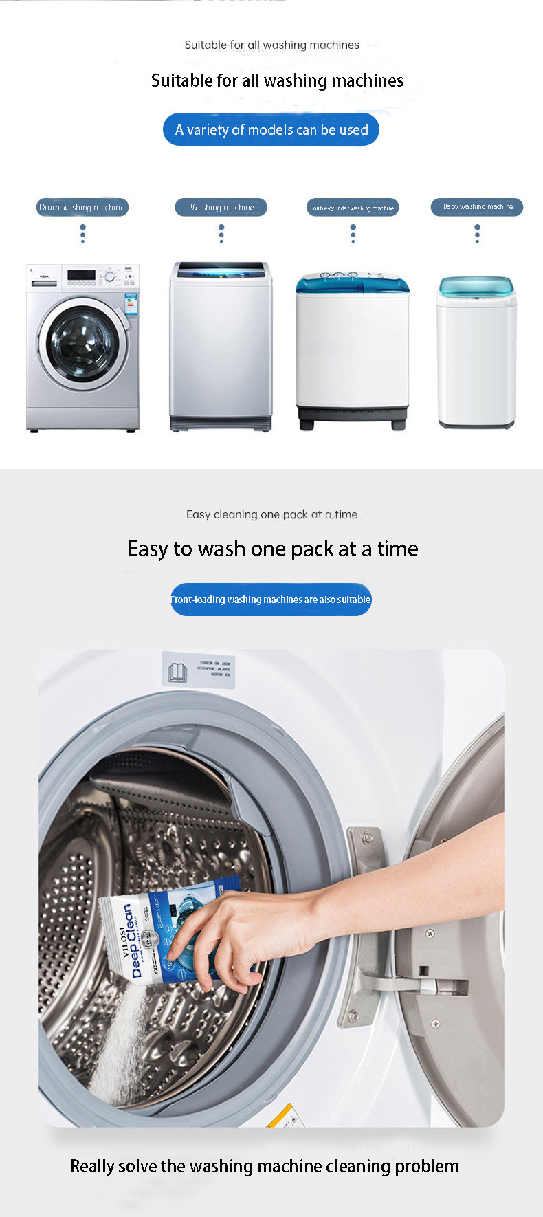 Antibacterial Descaling Washing Machine Drum Cleaning Powder Agent 200g