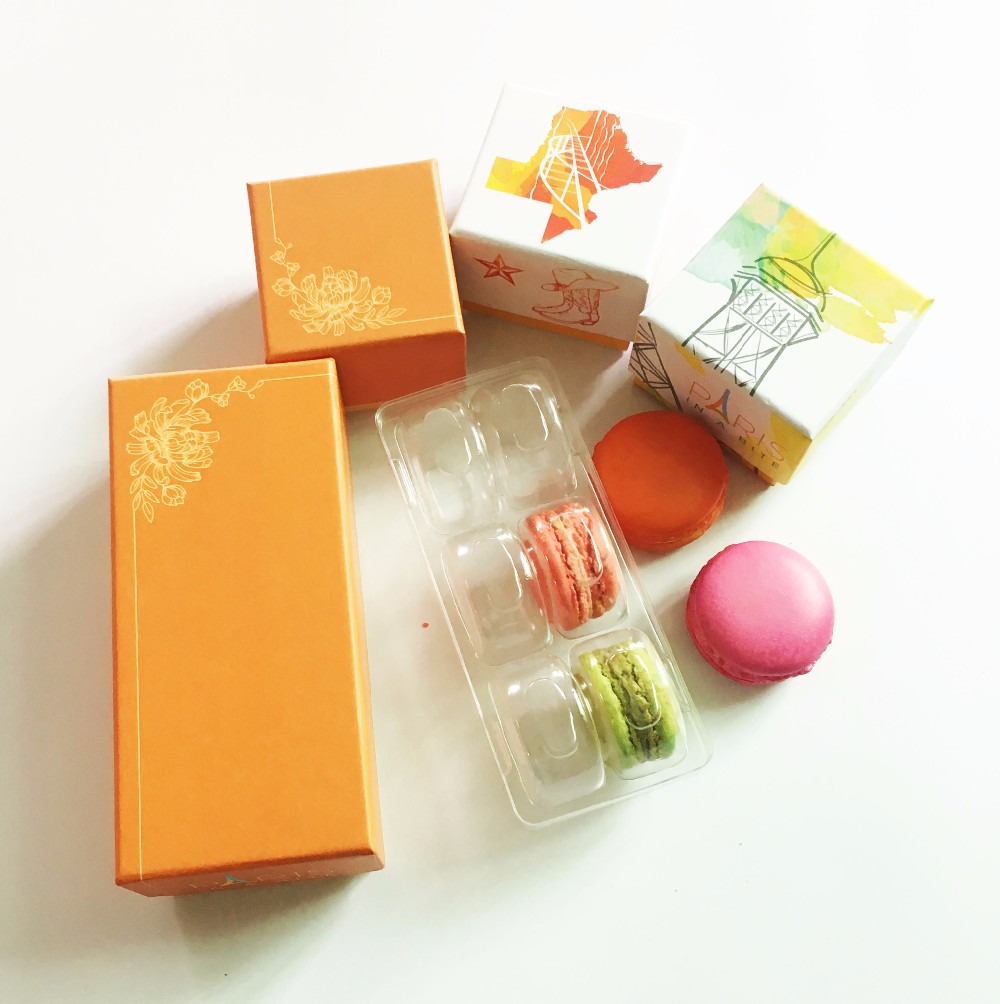 Corrugated Board Multicolor Drawer Macaron Boxes For 12 With Plastic Inner