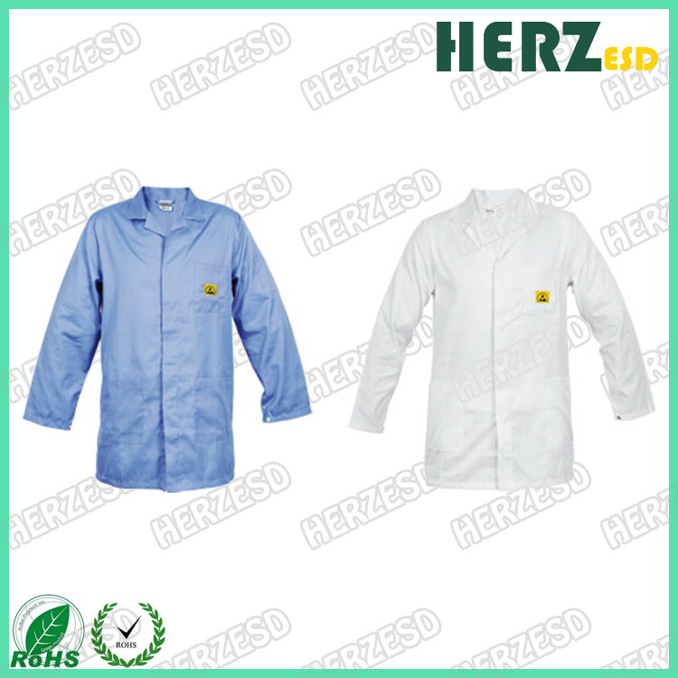 Long Sleeve ESD Protective Clothing , Anti Static Garments For Electronic Workshop