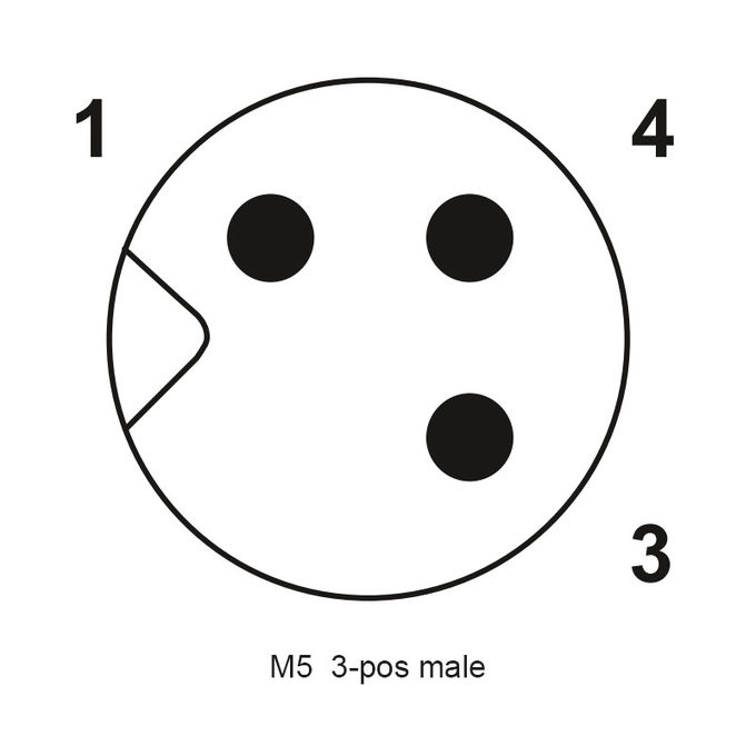 M5 Male Straight Molding Circular Waterproof Connector For Sensor